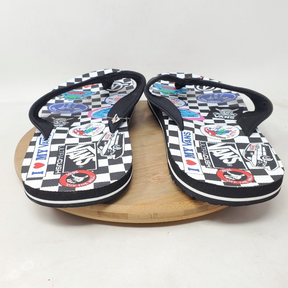 Vans Flip Flop Sandals Mens 13 T Street Print Thong Slip On Pool Beach Shoes - Picture 5 of 8